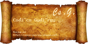 Csécs György névjegykártya