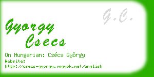 gyorgy csecs business card