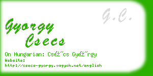 gyorgy csecs business card